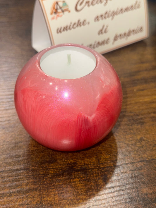 Portacandele sfera crystal + candela bio