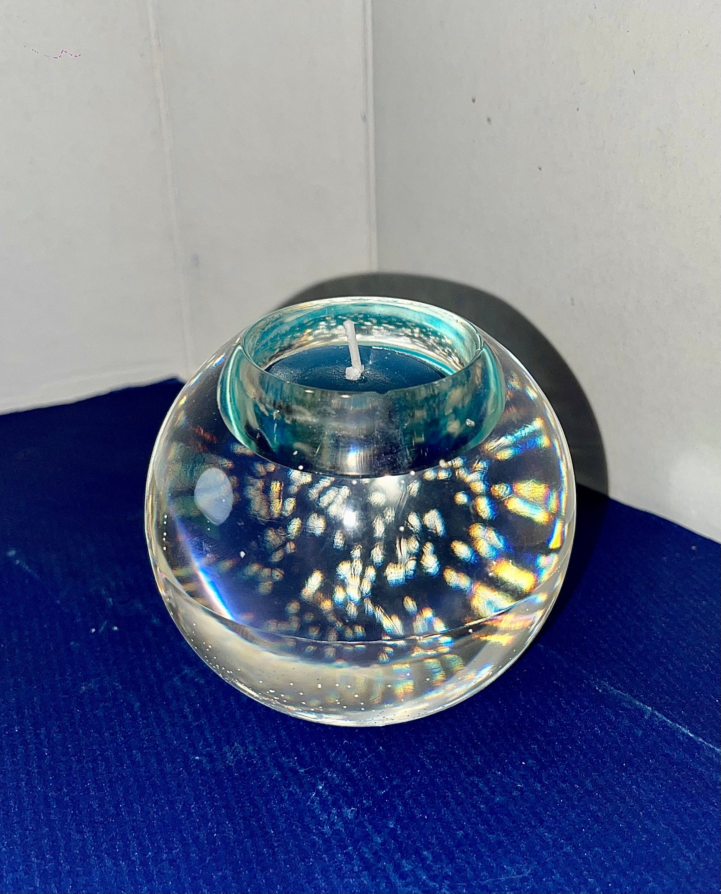 Portacandele sfera crystal + candela bio